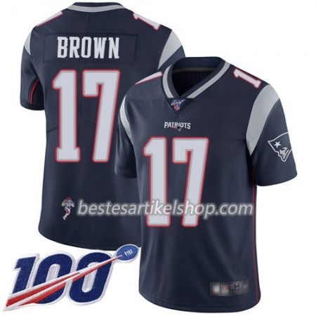 Herren New England Patriots Trikot Antonio Brown 17 Nike Navy Blau 100th